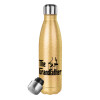 Glitter gold stainless steel thermos bottle, double-walled, 500ml
