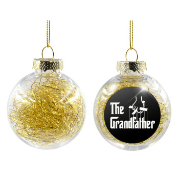 The Grandfather, Χριστουγεννιάτικη μπάλα δένδρου διάφανη με χρυσό γέμισμα 8cm