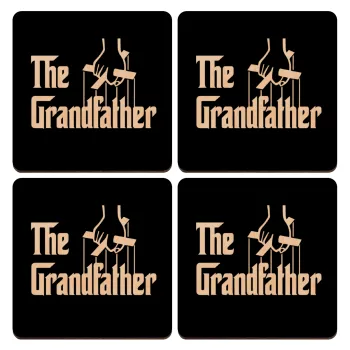 The Grandfather, ΣΕΤ x4 Σουβέρ ξύλινα τετράγωνα plywood (9cm)