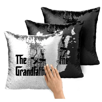 The Grandfather, Μαξιλάρι καναπέ Μαγικό Μαύρο με πούλιες 40x40cm περιέχεται το γέμισμα