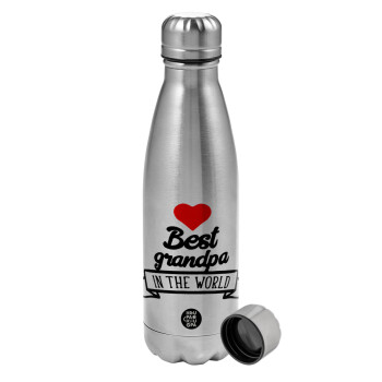 Best Grandpa in the world, Metallic water bottle, stainless steel, 750ml