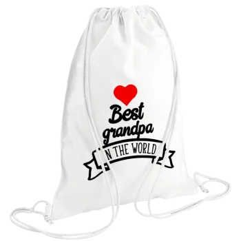 Best Grandpa in the world, Backpack pouch GYMBAG white (28x40cm)
