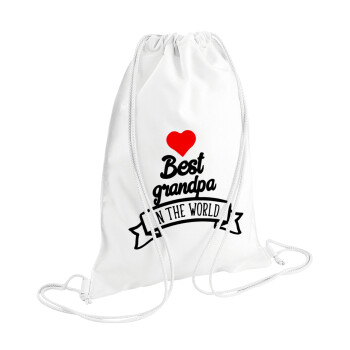 Best Grandpa in the world, Backpack pouch GYMBAG white (28x40cm)