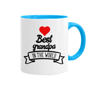 Best Grandpa in the world, Mug colored light blue, ceramic, 330ml