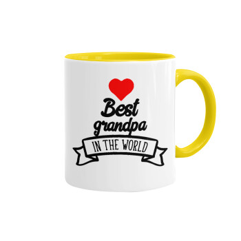 Best Grandpa in the world, Mug colored yellow, ceramic, 330ml