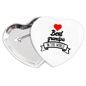 Best Grandpa in the world, Κονκάρδα παραμάνα καρδιά (57x52mm)