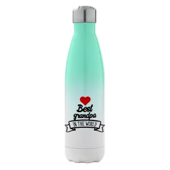 Best Grandpa in the world, Μεταλλικό παγούρι θερμός Πράσινο/Λευκό (Stainless steel), διπλού τοιχώματος, 500ml
