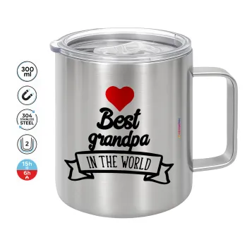 Best Grandpa in the world, Κούπα Ανοξείδωτη διπλού τοιχώματος 300ml με καπάκι διατήρησης θερμοκρασίας