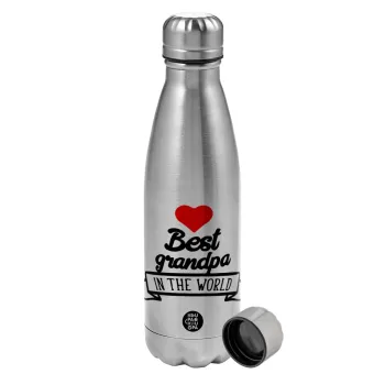 Best Grandpa in the world, Metallic water bottle, stainless steel, 750ml