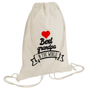 Best Grandpa in the world, Backpack bag GYMBAG natural (28x40cm)