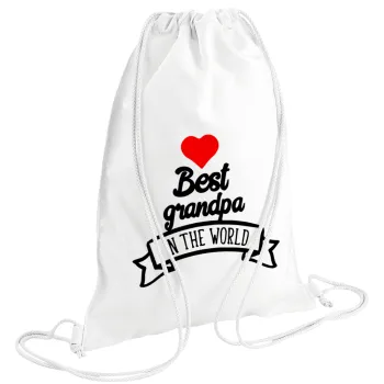 Best Grandpa in the world, Backpack pouch GYMBAG white (28x40cm)