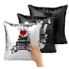 Μαξιλάρι καναπέ Μαγικό Μαύρο με πούλιες 40x40cm περιέχεται το γέμισμα