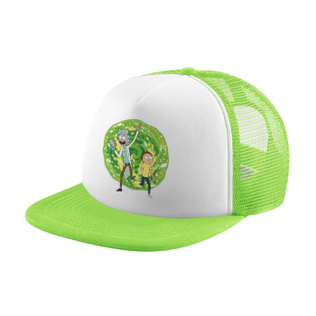Rick and Morty, Καπέλο Soft Trucker με Δίχτυ Πράσινο/Λευκό