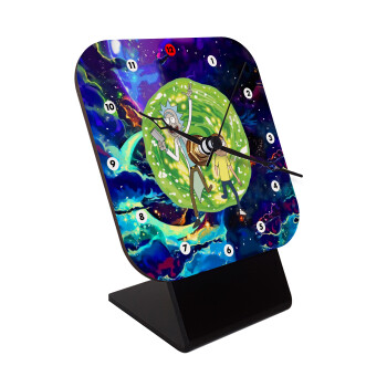 Rick and Morty, Quartz Wooden table clock with hands (10cm)