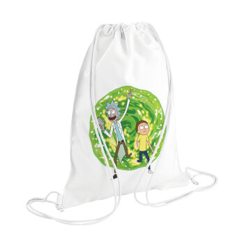 Rick and Morty, Backpack pouch GYMBAG white (28x40cm)