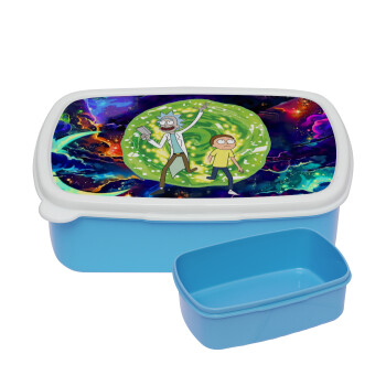 Rick and Morty, ΜΠΛΕ παιδικό δοχείο φαγητού (lunchbox) πλαστικό (BPA-FREE) Lunch Βox M18 x Π13 x Υ6cm