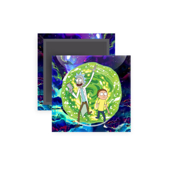 Rick and Morty, Μαγνητάκι ψυγείου τετράγωνο διάστασης 5x5cm