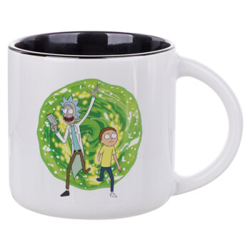 Rick and Morty, Κούπα κεραμική 400ml Λευκή/Μαύρη