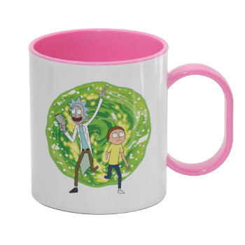 Rick and Morty, Κούπα (πλαστική) (BPA-FREE) Polymer Ροζ για παιδιά, 330ml