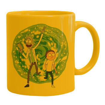 Rick and Morty, Ceramic coffee mug yellow, 330ml (1pcs)