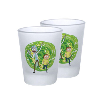 Rick and Morty, Σφηνοπότηρα γυάλινα 45ml του πάγου (2 τεμάχια)