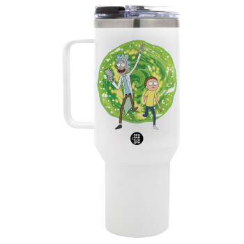 Rick and Morty, Mega Stainless steel Tumbler with lid, double wall 1,2L