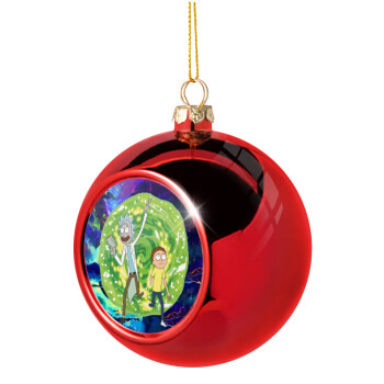 Rick and Morty, Χριστουγεννιάτικη μπάλα δένδρου Κόκκινη 8cm