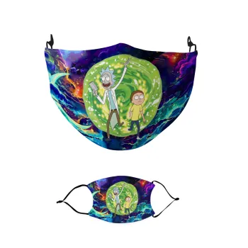 Rick and Morty, Μάσκα υφασμάτινη παιδική πολλαπλών στρώσεων με υποδοχή φίλτρου