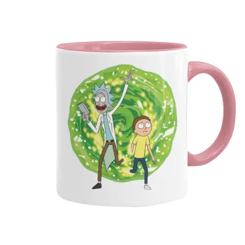 Rick and Morty, Κούπα χρωματιστή ροζ, κεραμική, 330ml