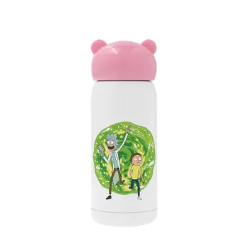 Rick and Morty, Ροζ ανοξείδωτο παγούρι θερμό (Stainless steel), 320ml