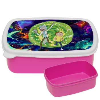 Rick and Morty, ΡΟΖ παιδικό δοχείο φαγητού (lunchbox) πλαστικό (BPA-FREE) Lunch Βox M18 x Π13 x Υ6cm