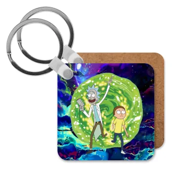 Rick and Morty, Μπρελόκ Ξύλινο τετράγωνο MDF