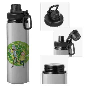 Rick and Morty, Metallic water bottle with safety cap, 850ml aluminum