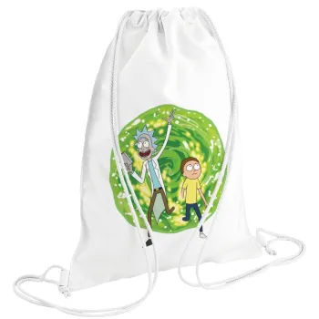 Rick and Morty, Backpack pouch GYMBAG white (28x40cm)