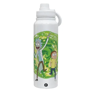 Rick and Morty, Θερμός 1L Ανοξείδωτο με Βάση Κινητού & Διπλά Τοιχώματα