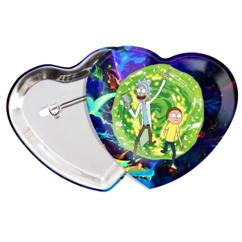 Rick and Morty, Κονκάρδα παραμάνα καρδιά (57x52mm)