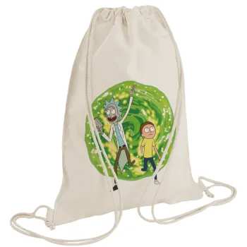Rick and Morty, Backpack bag GYMBAG natural (28x40cm)