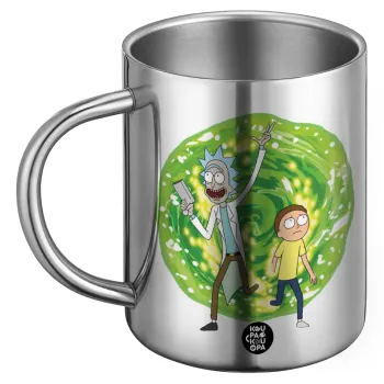Rick and Morty, Ανοξείδωτη Μεταλλική Κούπα 450ml - Διπλού Τοιχώματος