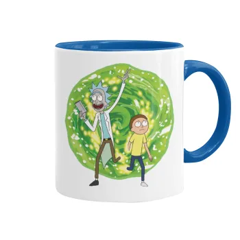 Rick and Morty, Mug colored blue, ceramic, 330ml