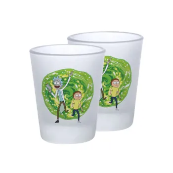Rick and Morty, Σφηνοπότηρα γυάλινα 45ml του πάγου (2 τεμάχια)