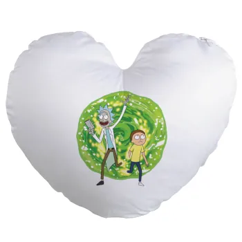 Rick and Morty, Μαξιλάρι καναπέ καρδιά 40x40cm περιέχεται το  γέμισμα