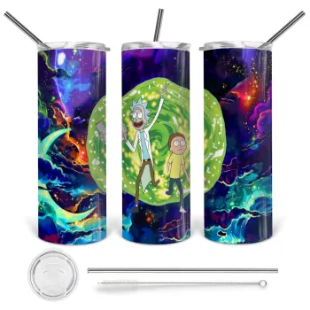 Rick and Morty, Tumbler stainless steel 600ml, with metal straw & cleaning brush