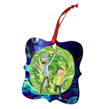 Rick and Morty, Στολίδι Χριστουγεννιάτικο στολίδι polygon ξύλινο 7.5cm