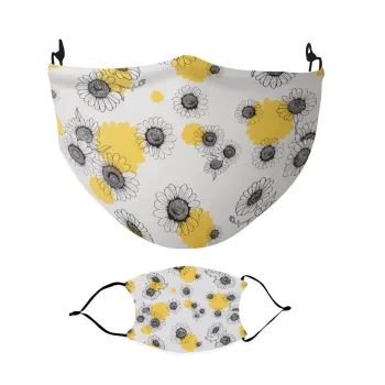 Flowers, Μάσκα υφασμάτινη Ενηλίκων πολλαπλών στρώσεων με υποδοχή φίλτρου
