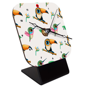 Toucan, Επιτραπέζιο ρολόι ξύλινο με δείκτες (10cm)