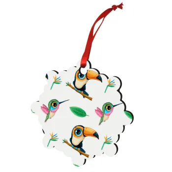 Toucan, Στολίδι Χριστουγεννιάτικο στολίδι snowflake ξύλινο 7.5cm