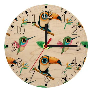 Toucan, Ρολόι τοίχου ξύλινο plywood (20cm)
