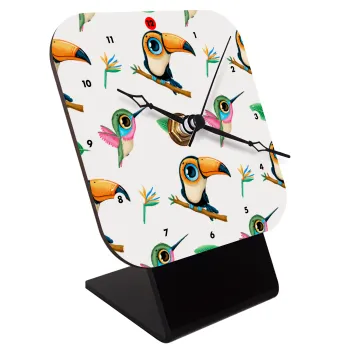 Toucan, Επιτραπέζιο ρολόι ξύλινο με δείκτες (10cm)