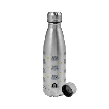 Hippo, Metallic water bottle, stainless steel, 750ml