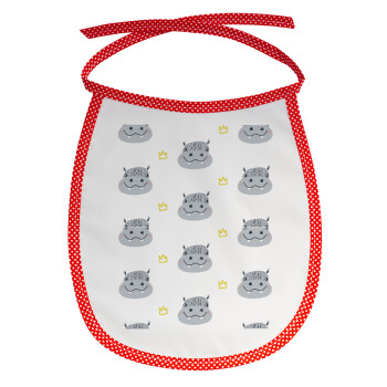 Hippo, Σαλιάρα μωρού αλέκιαστη με κορδόνι Κόκκινη